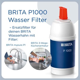 Brita BRITA Wasserfilter Kartusche P1000 ?C Wasserfilter Wasserhahn f??r BRITA Armaturen mit Kalkfilter ?C reduziert Kalk, Chlor, Blei, Kupfer & geschmacksst?rende Stoffe im Trinkwasser ?C filtert bis zu 1200l
