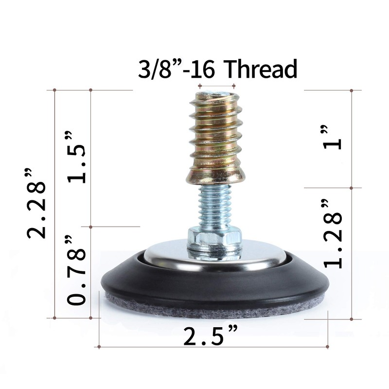 Furniture Levelers - Adjustable Leveling Legs for Tables Chairs Cabinets