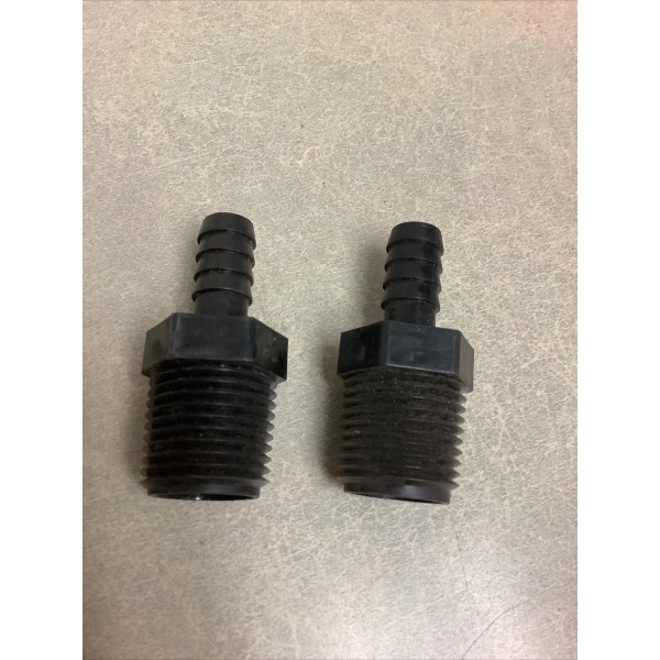 Unbranded RV Plastic Plumbing Fittings, 3/8” Barb x 1/2” MPT.