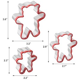 Little Bear - Juego de cortadores de galletas para niños, 3 piezas con forma de oso Pooh para hacer sándwiches y decorar el pastel en fiestas
