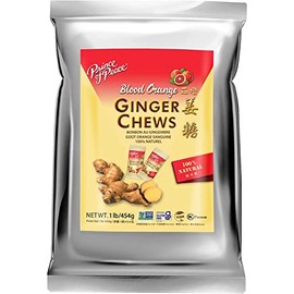 Prince of Peace Blood Orange Ginger Chews, 1 lb. – Candied Ginger – Candy Pack – Ginger Chews Candy – Natural Candy