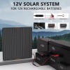 MHPOWOS Solar Powered 12 volt Battery Charger 10-50W Solar Panel