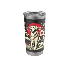 Labrador Retriever Japanese Sakura Art Dog Lover Design Stainless Steel Insulated Tumbler