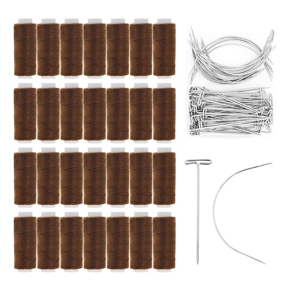 Mandala Crafts Weaving Thread and Needle Set for Hair, Wigs,