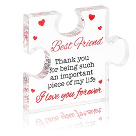 Best-Friend Gifts, Birthday Gifts for Women, Engraved Acrylic Block Puzzle Piece Decoration for Home, School, Office, Bestie Gifts for Women