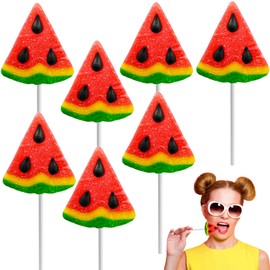 Fruidles Watermelon Shaped Lollipop, Mixed Fruit Flavor, Individually Wrapped, NET WT. 0.44oz (12g) Sucker (6-Pack)