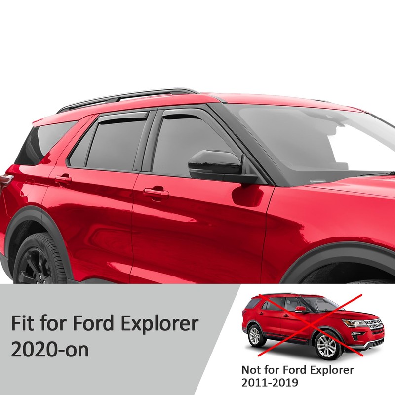 Voron Glass in-Channel Extra Durable Rain Guards for Ford Explorer