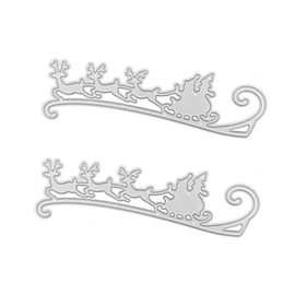 SEWACC 2pcs Christmas Sleigh Metal Cutting Dies Durable Carbon Steel DIY Embossing Stencils for Holiday Crafts Scrapbooking and Creative Projects