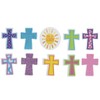 Cross Foam Glitter Stickers for Easter Crafts, Scrapbooking, and More