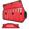 WORKPRO 8PCS Flex-Head Ratcheting Combination Wrench SAE Set 5/16"-3/4" 72-Teeth