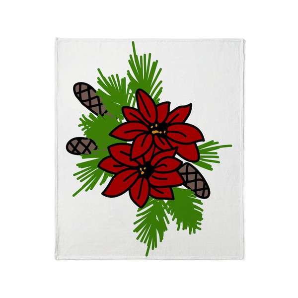 CafePress Holiday Poinsettia Throw Blanket Super Soft Fleece Plush Throw