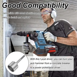 T-Post Driver, Deep Earth Rod Pile Driver 65MM Professional Ground Nail Driver SDS Max Shank for T-Post Insertion Earth Rods Wood Stakes Earth Rod Driver