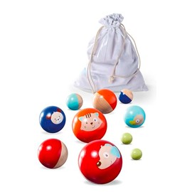 Eichhorn Outdoor Boccia 100004462 Children's Throwing Game Consisting of 8 Throwing Balls, Start and Target Ball, with Transport Bag, Hardwood, for Children from 3 Years