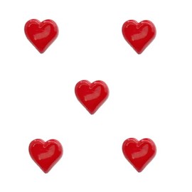Trucraft - 15mm Red Heart Shank Buttons - Pack of 5 - for Baby Children Knitting Sewing Craft