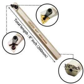ASZLBYM 3/4 Inch Turning Chisel Drill Bar 20 mm Carbide Lathe Tool Holder S20R-MWLNR08 Carbide Inserts Indexable Cutting Plate WNMG432