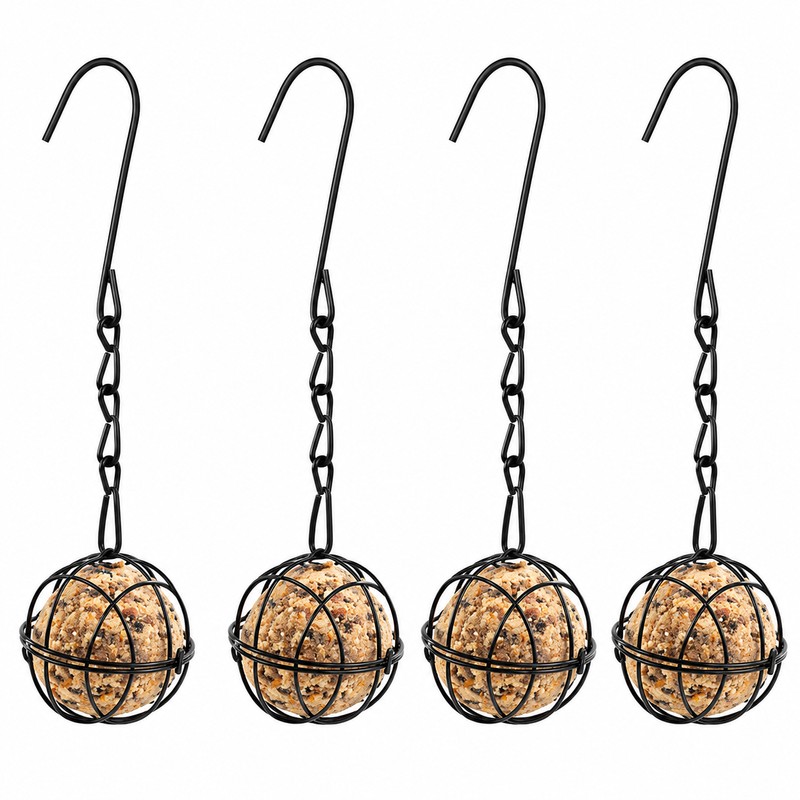 4-Pack Metal Bird Feeder for Garden Feeding – Hanging Suet