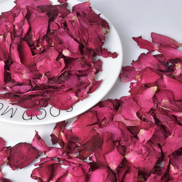 100 g Rose Petals Real Natural Dried Rose Petals for Foot Bath Body Bath Spa Flower Rose Petal Confetti for Weddings DIY Crafts
