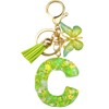 MBZRQKZS Green Letter A-Z Keychain for Women Tassel Butterfly Key