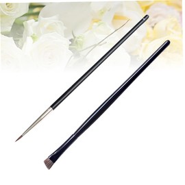 TOVINANNA 2pcs Eyeliner Brush Set Wooden Handle Precision Makeup Applicator Tool for Eye Makeup Includes Eyeliner and Angled Brow Brush for Daily and
