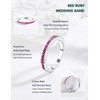 RANDES Red Ruby Ring Sterling Silver Band Rings for Women