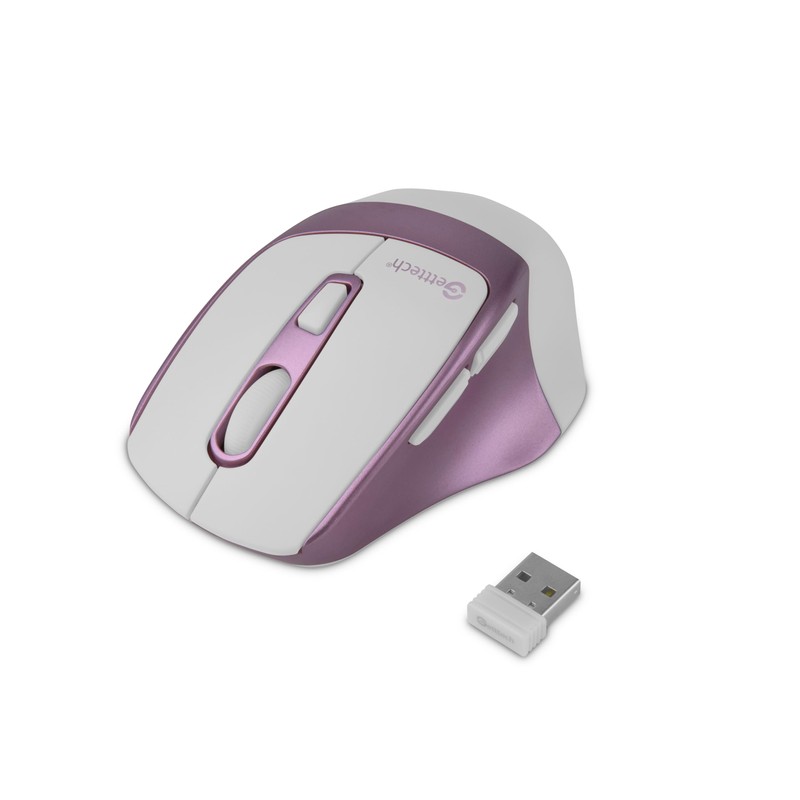 GETTTECH Mouse Inalámbrico Ergonómico 6400 dpi con Iluminación RGB 2.4G