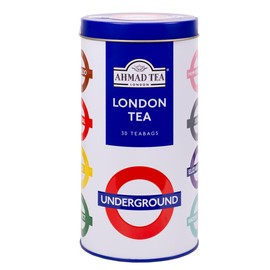 Ahmad Tea London Gifts | London Underground TFL Caddy with English Breakfast Tea | Gift | London & English Souvenirs | 30 Teabag Sachets | 1 Flavour