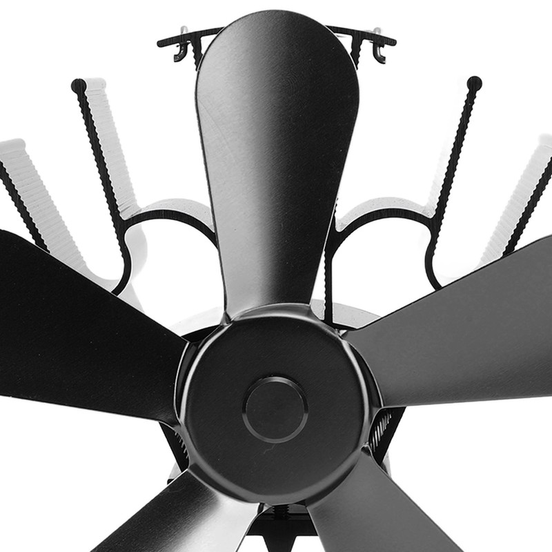 Wood Stove Fan 5 Blades Fireplace Fan Heat Powered Stove