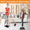 Folews Broom and Dustpan Set, Heavy Duty Dust Pan with