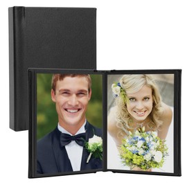 Neil Enterprises Inc. 5" x 7" Black Leather Self-Stick Photo Album - Holds 20 Photos