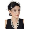 BABEYOND Veil Fascinator Hat for Women - Feather Fascinator with