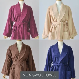 Songwol Towel Songwol Color Bathrobe (30 count 850g) Shower towel robe, navy blue M / 송월타올 송월 컬러 목욕가운 (30수 850g) 샤워수건 가운, 남색M