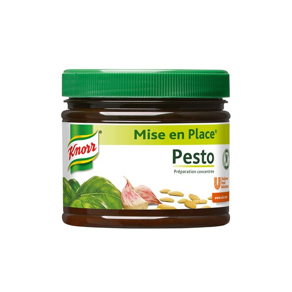 Knorr Mise En Place Pesto (Basilic + Ail), Sans colorant ni conservateur, Vegan 340g