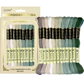 Premium Rainbow Color Embroidery Floss - Cross Stitch Threads - Friendship Bracelets Floss - Crafts Floss - 12 Skeins Per Pack Embroidery Floss,Earth Tone Brown-Green