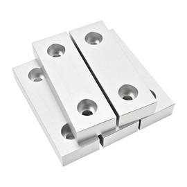 LTIENBST Silver Aluminum 5Pcs Soft Jaws Set, 6 inch Vise Jaws,6" x 2" X 1",Vise Soft Jaws Fit to 6" Kurt Vise Jaws