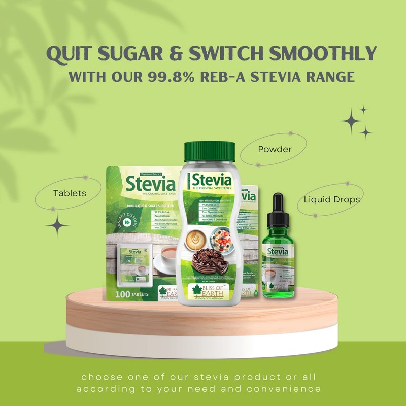 Bliss of Earth 99.8% REB-A Purity Stevia Sweetener, Diet Sugar