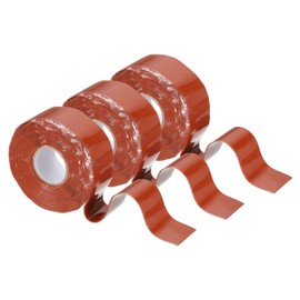 uxcell 3 Pcs Self Fusing Silicone Tape, 1" x 10ft Waterproof Water Leak Sealing Tape for Plumbing Pipe Hose Repair Handles, Red (0.5mm Thick)
