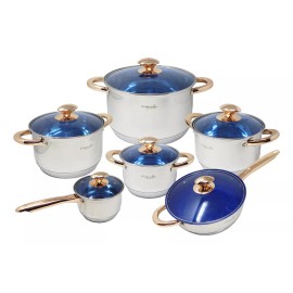 Aquila Batería De Cocina Siberia 12 Pzas Acero Inox Inducción