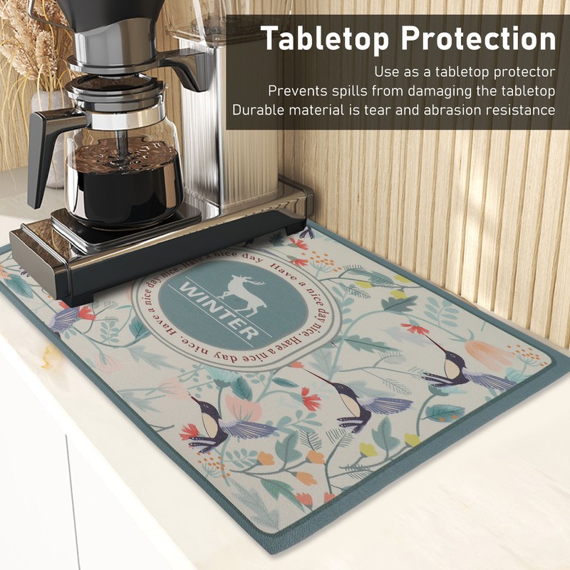 Coffee Maker Mat Absorbent Spill Proof Waterproof Scratch Resistance Coffee