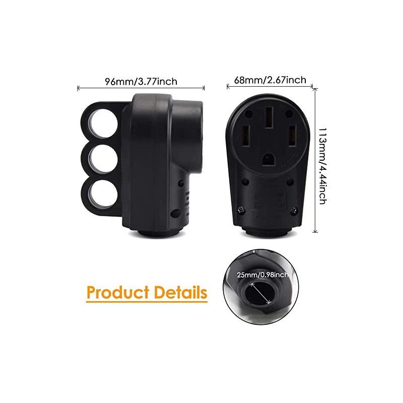 GCD Heavy Duty RV 50 Amp Female Replacement Plug 50
