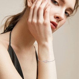 Sister Bracelet 925 Sterling Silver 2 Girls Friendship Bracelet BFF Bracelet Forever My Sister Forever My Friend Bracelet for Women Best Friends Sister