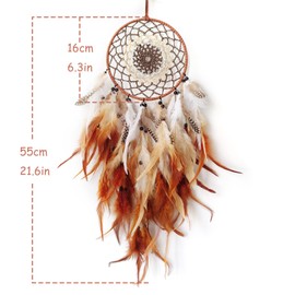 Donko Brown Feather Dream Catcher Wall Decor