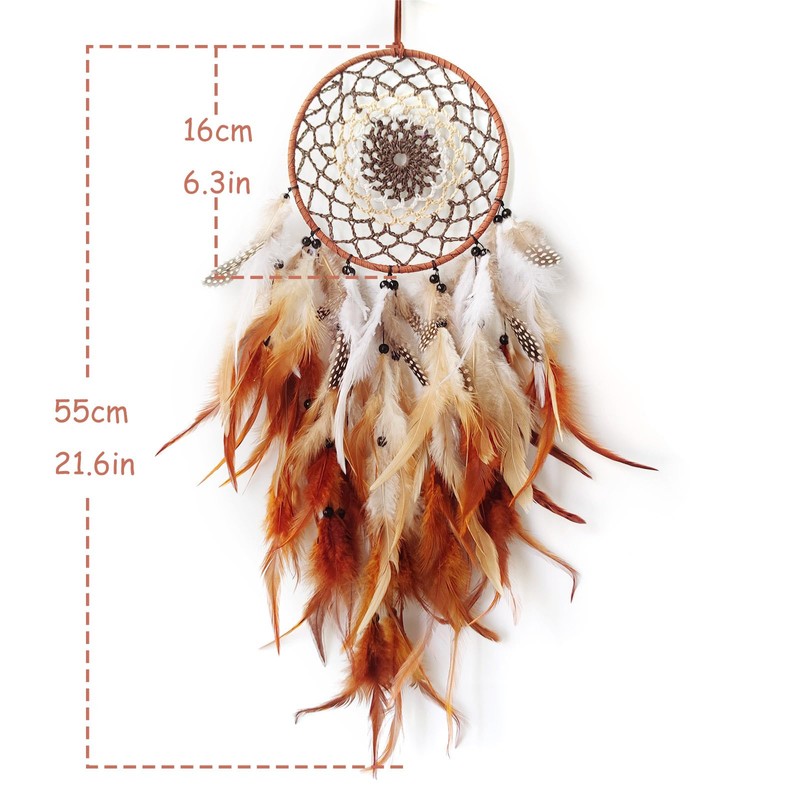 Donko Brown Feather Dream Catcher Wall Decor
