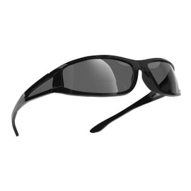 In Style Eyes Del Mar Wrap Around Bifocal Reading Sunglasses - Full-Rimmed Cheater Glasses - Polarized Polycarbonate Lens - Matte Black - 2.0x