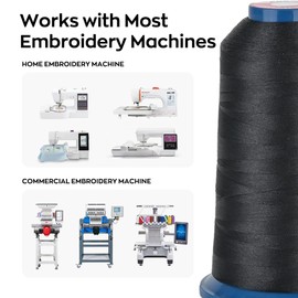 Poolin Embroidery Machine Thread Richword Selected Yellow 4000M 40WT Polyester Embroidery Thread – Smooth, Strong Single Spool for Home & Commercial Machines 0932