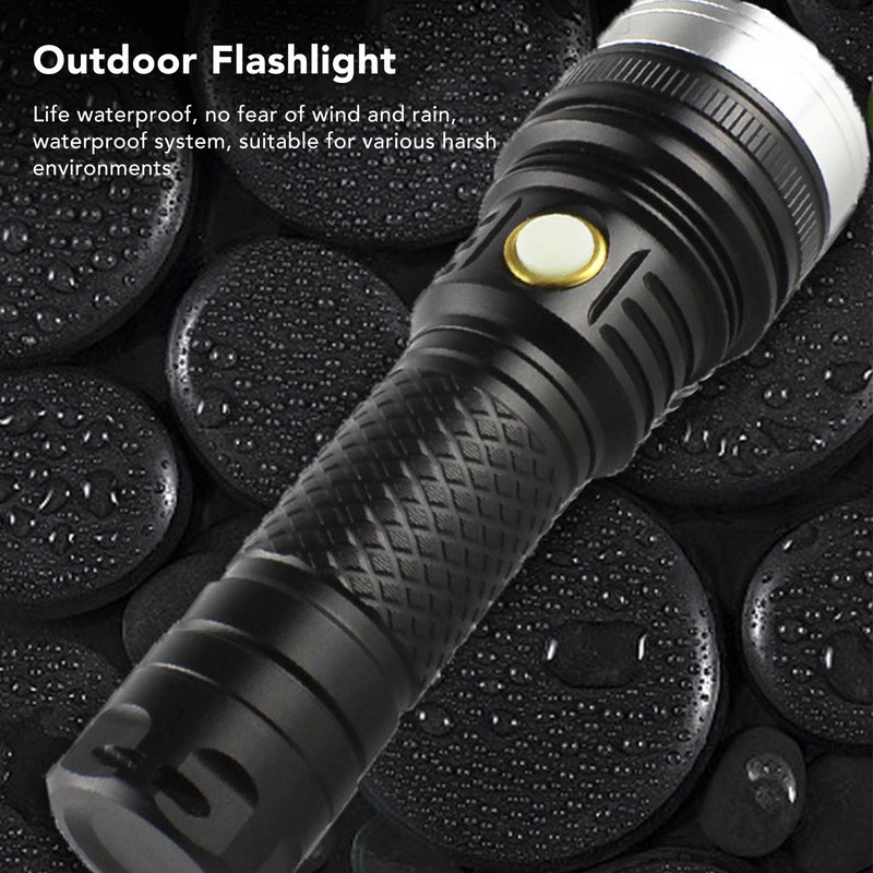 LED Flashlight 2 Levels High Brightness SST40 Wick White Light