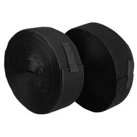 mumbi Velcro Tape for Sewing, Velcro Consisting of Hook and Fleece for Sewing, Velcro 50 mm x 10 m, Black