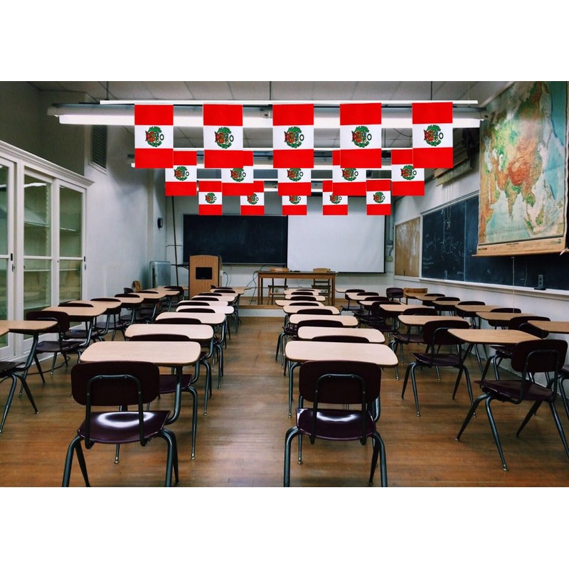 FFILL Peruvian Banner Flag String,Peru Mini Flag Small Banner, for