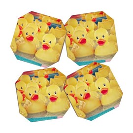 Deny Designs Shannon Clark Rubber Duckies Coasters, Set of 4