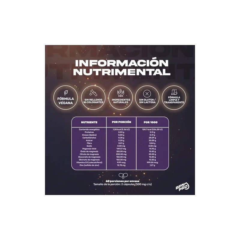 Bpn Pro Magnesio Complex 180 Cápsulas Sin Sabor Sin Sabor