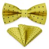 Men Bow Tie Pocket Square Set, Men Bowtie with Handkerchief